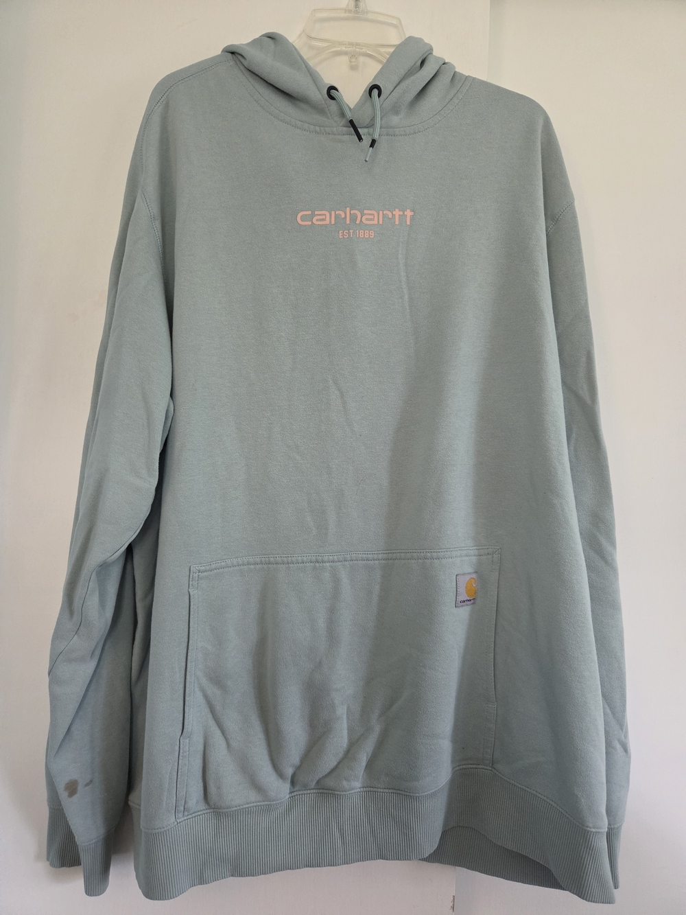 Carhartt Hooded Sweatshirt in Light Teal Peach Writing 2xl Tall